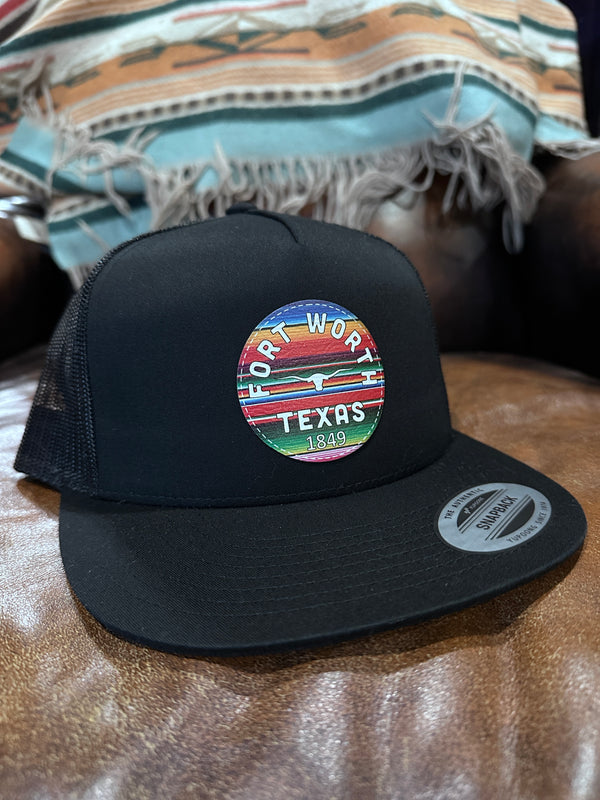 Fort Worth 1849 Serape Flat Bill Solid Black