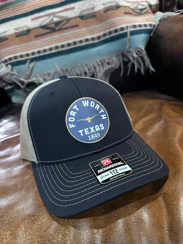 Fort Worth 1849 Denim/White/Gold Patch Navy/Tan Mesh Curved