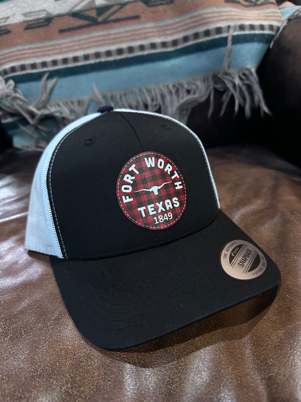 Fort Worth 1849 Buffalo Plaid Black/White Curved