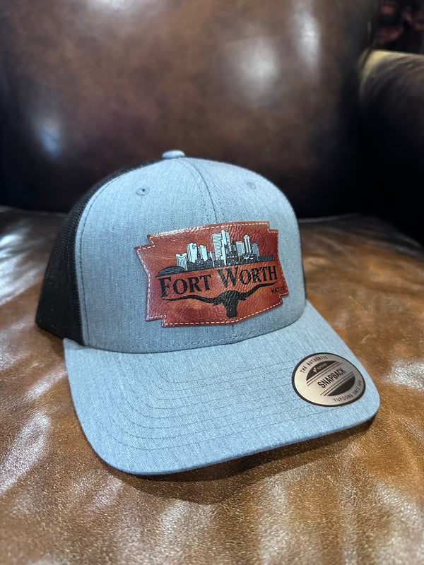 Fort Worth Skyline Stained Leather Gray