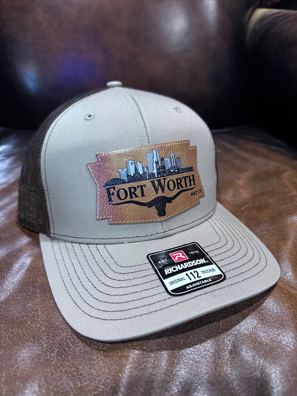 Fort Worth Skyline Antiqued Leather Tan