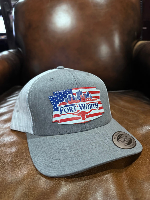 Fort Worth Skyline Patriotic Gray
