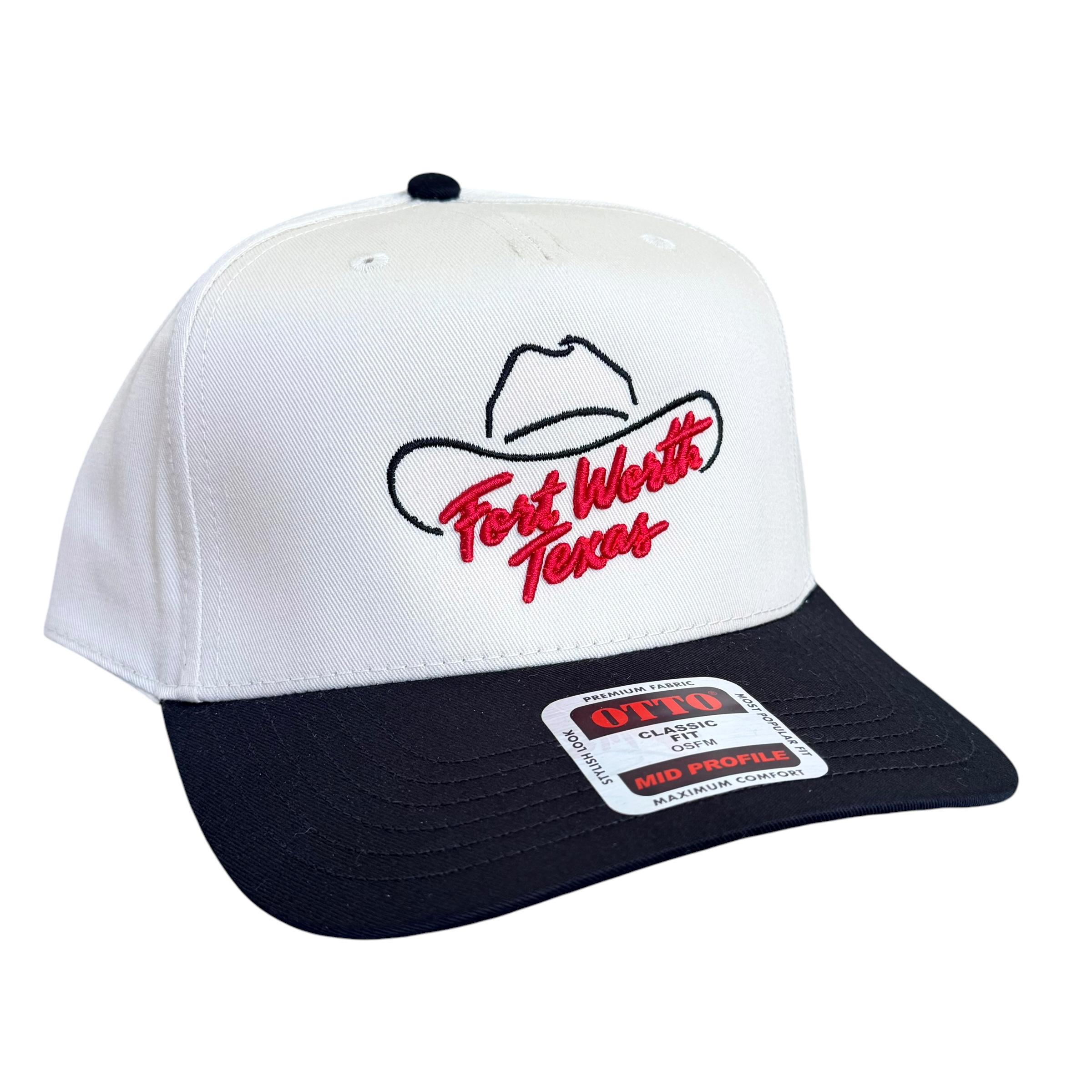 Ft. Worth Texas Cowboy hat Puff Cream/Black