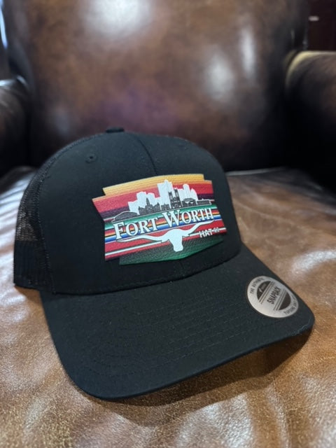 Fort Worth Skyline Serape All Black